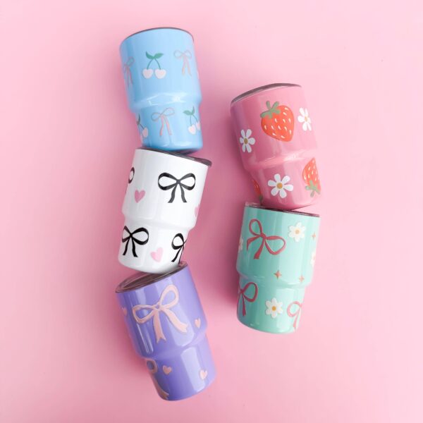Tiny Tumblers: Blue/cherry hearts - Image 4
