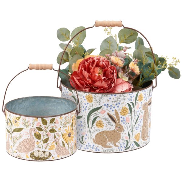 Rabbit Folk Art Bucket Set - Image 2
