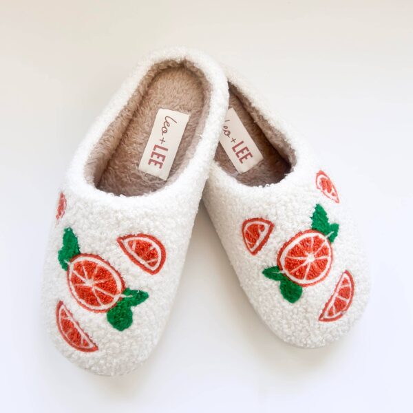 Orange Plush Slippers: 39/40 Small - Image 5