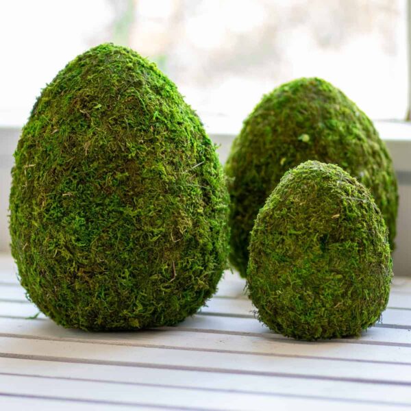 Moss Egg Decor   Green   6.5" - Image 2