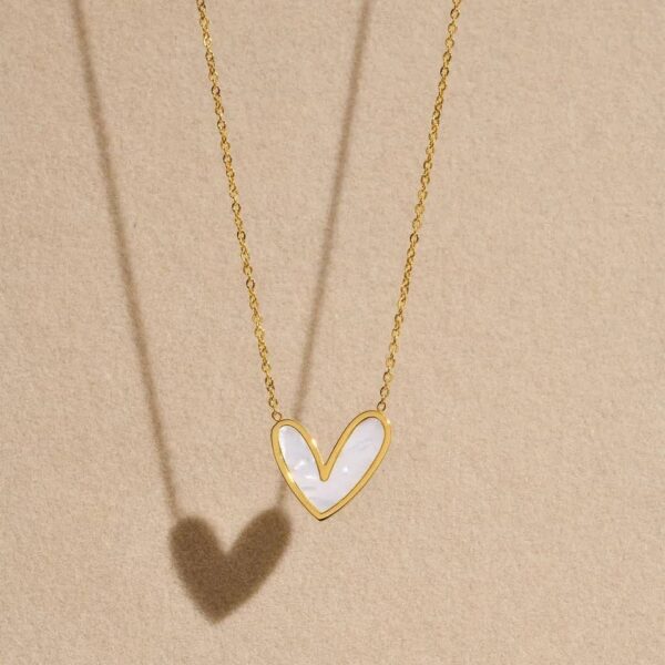 Abigail Mother Of Pearl Heart Necklace - Image 3