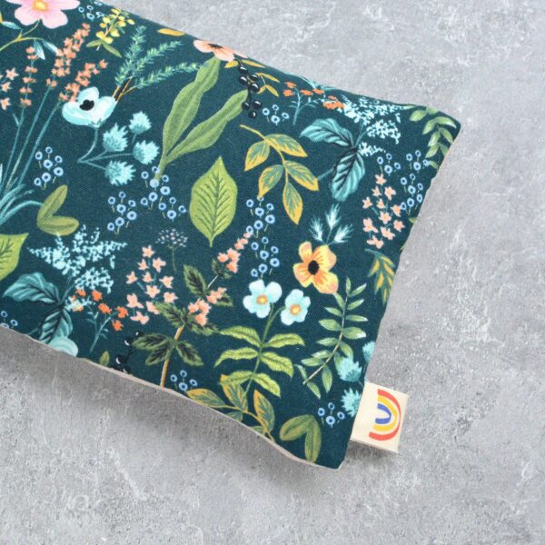 Weighted Eye Pillow in Amalfi Herb Floral Deep Teal: Mint - Image 3