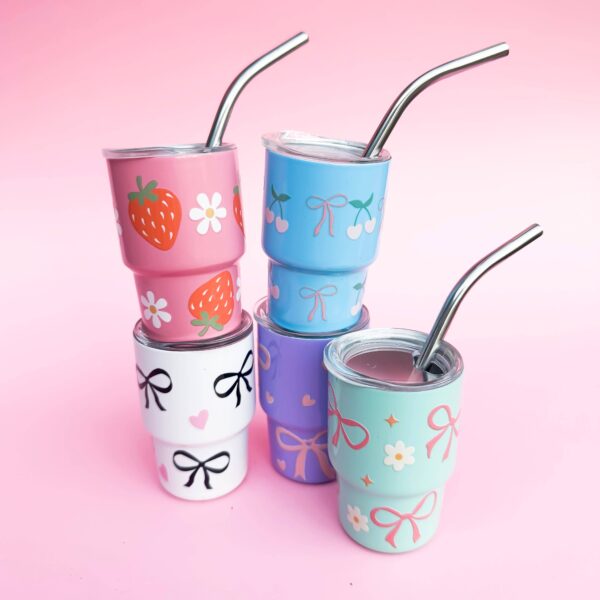 Tiny Tumblers: Blue/cherry hearts - Image 3