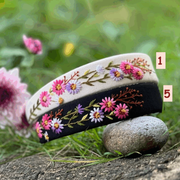 Summer Floral Embroidered Headband 2 - Image 5
