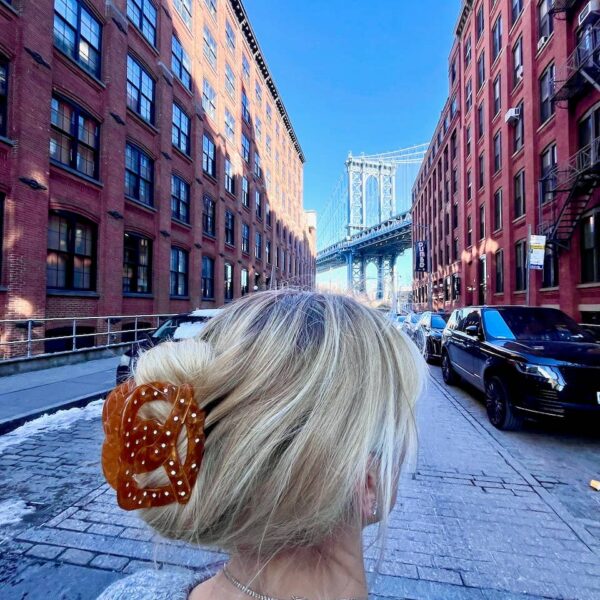 Hand-painted Pretzel Hair Claw Clip | Eco-Friendly - Image 2