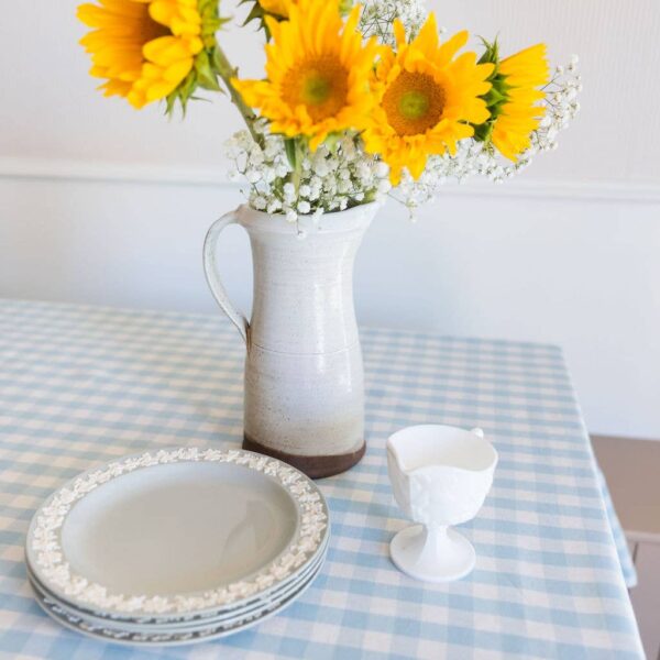 Galley and Fen - Blue Ruffled Gingham Tablecloth - Image 4