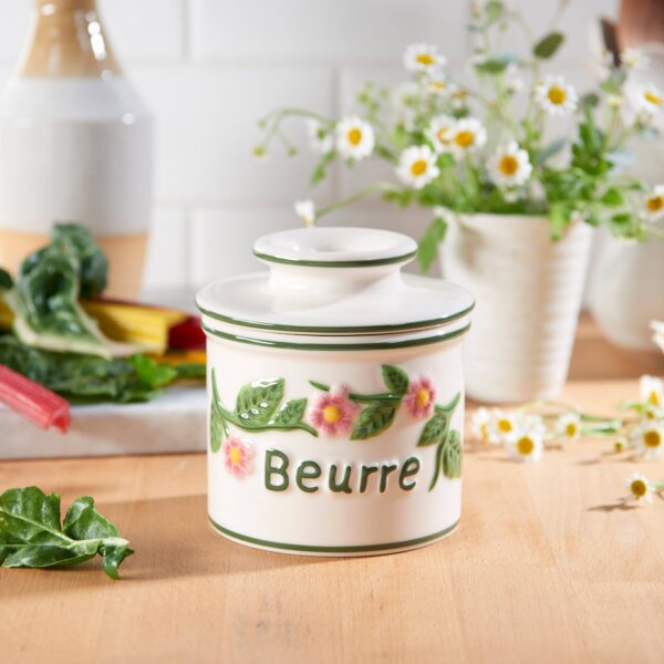 The Original Butter Bell® Crock - Hand Painted Raised Floral - Image 4
