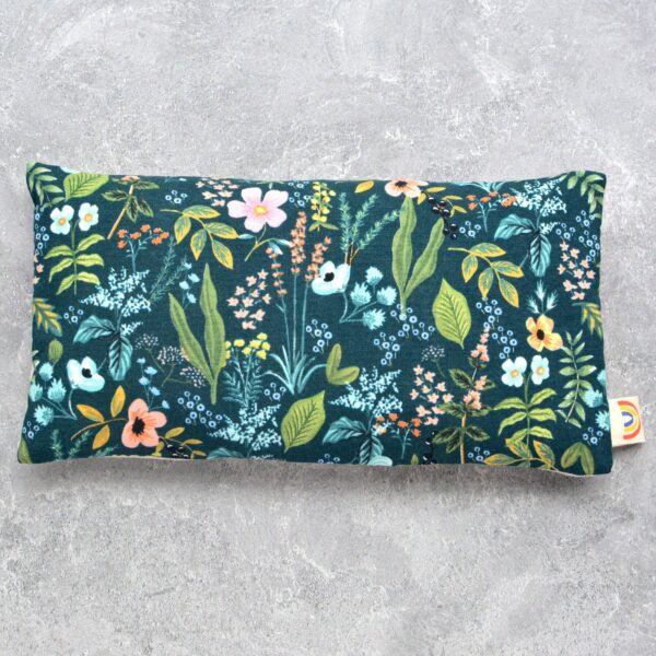 Weighted Eye Pillow in Amalfi Herb Floral Deep Teal: Mint - Image 4