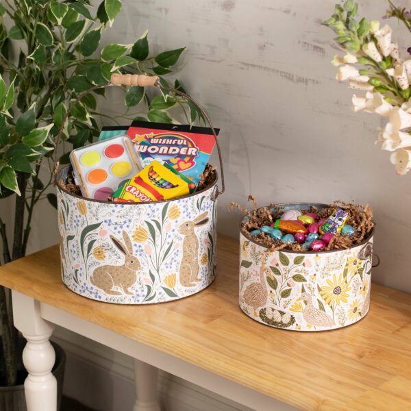 Rabbit Folk Art Bucket Set - Image 3