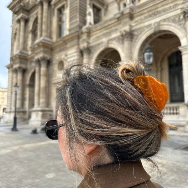 Hand-painted French Croissant Claw Hair Clip | Eco-Friendly - Image 3
