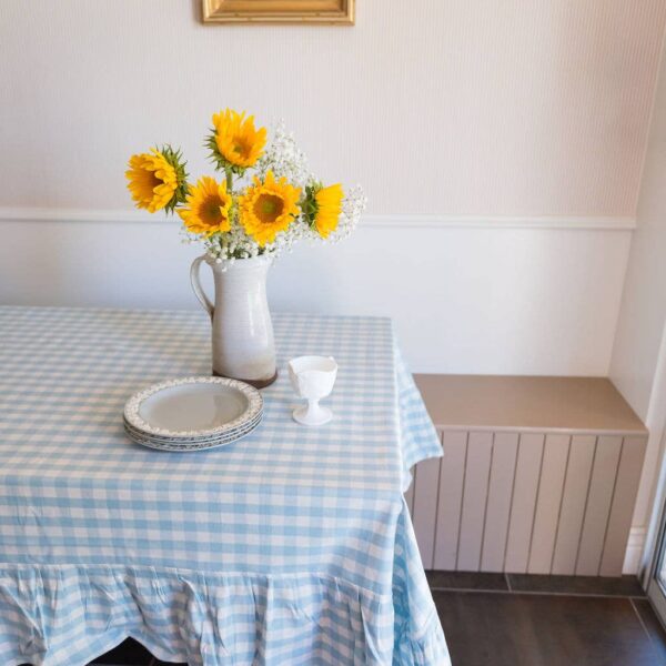 Galley and Fen - Blue Ruffled Gingham Tablecloth - Image 8
