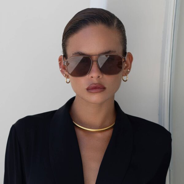 Billie ( NEW ) Unisex Aviator Sunglasses   : Brown - Image 2