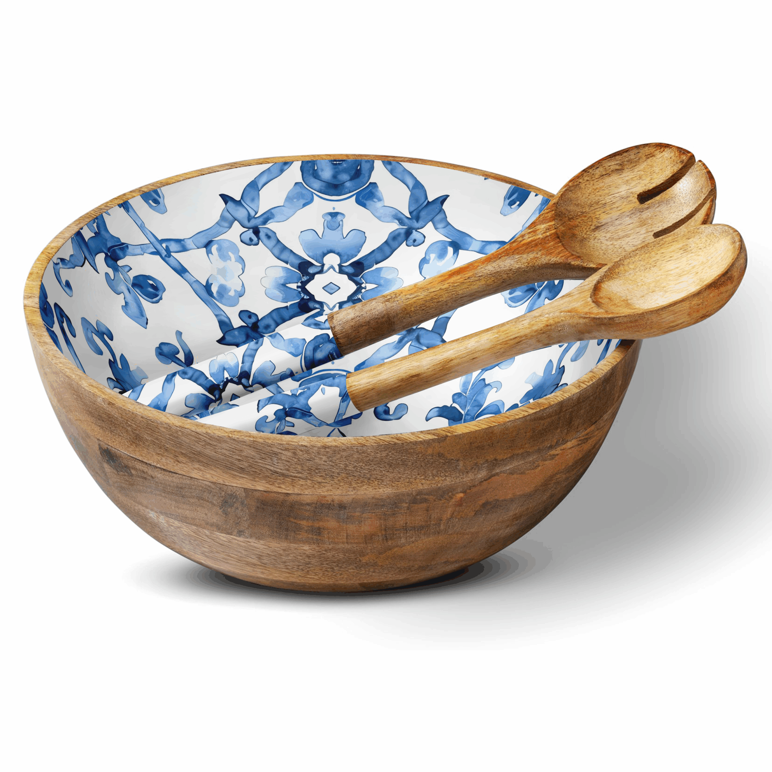Blue Watercolor 12" Decorative Bowl Item
