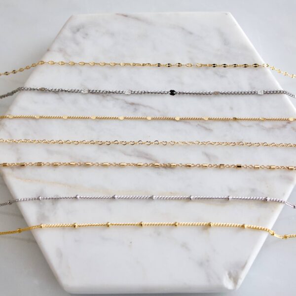 Just A Chain Necklace: 17 inches, Gold Satellite Chain - Image 12