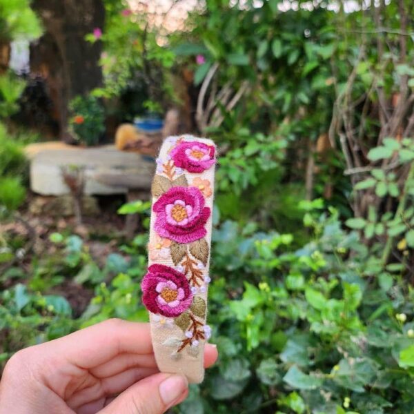 3D Floral Embroidered Headband, Brianna Collection: 6.