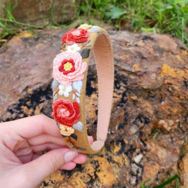 3D Floral Embroidered Headband, Brianna Collection: 2.