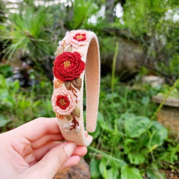 3D Floral Embroidered Headband, Brianna Collection: 5.