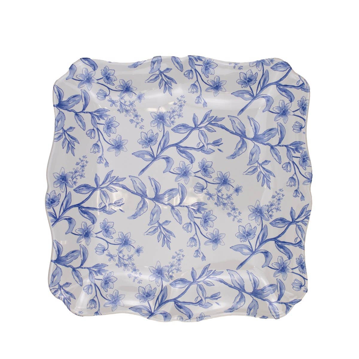 Aldridge Garden Square Platter White/Blue 11.5x11.5
