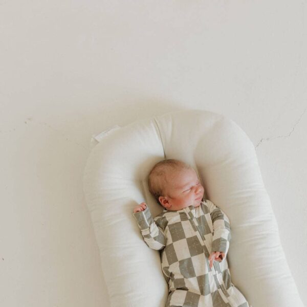 Bamboo Zip Pajamas | Oat & Sage: 12-18 Months