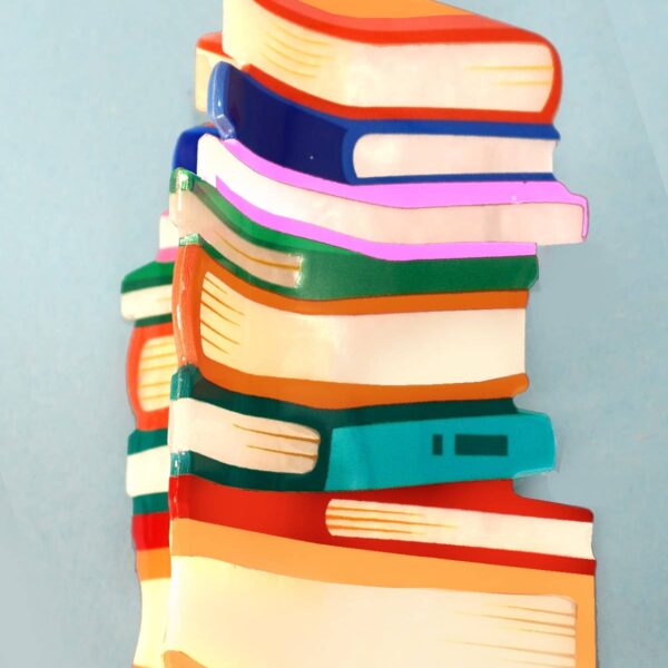 BOOK STACK SCHOOL HAIR CLAW CLIPS PENCIL PURPLE - Image 6