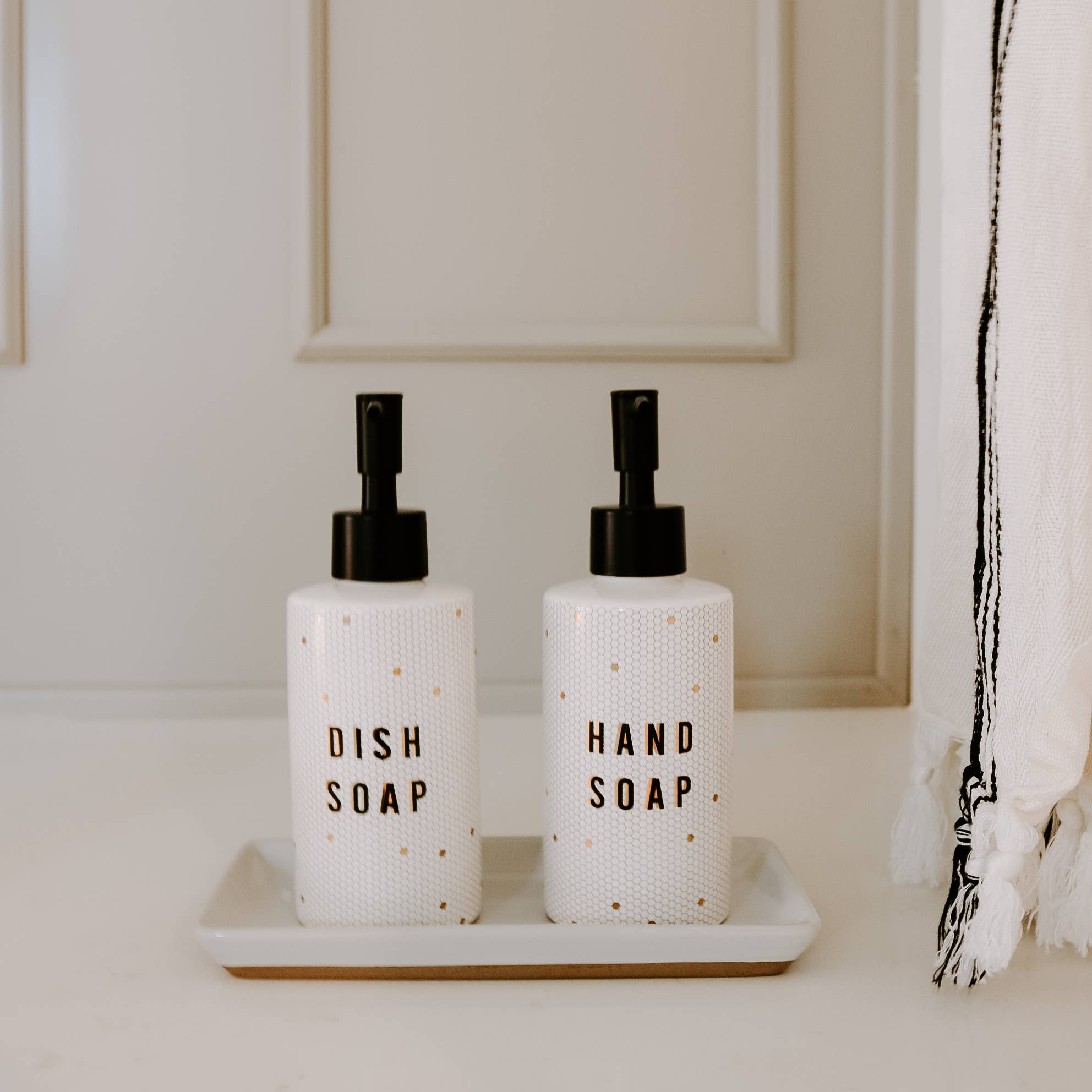 8.5oz Honeycomb Tile Dish Soap Dispenser