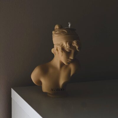 Artistic Lady Candle  5.5x4in: Peach, Rose Petals