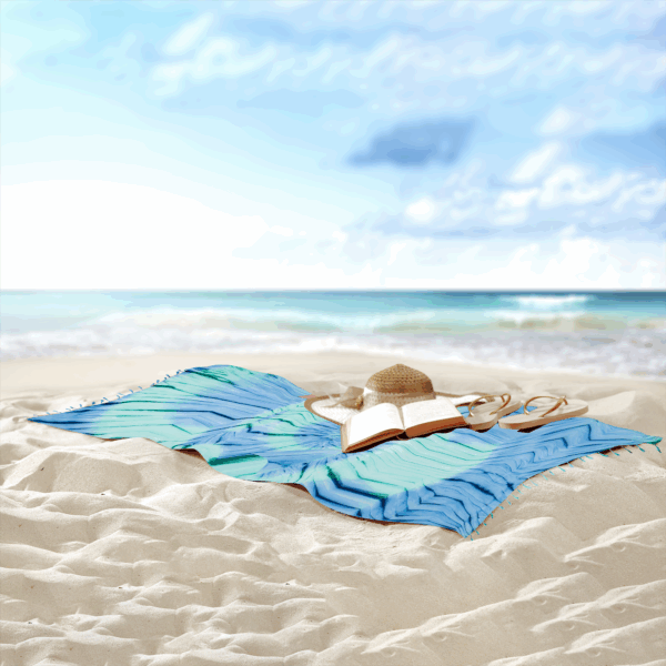 Tie Dye Pestemal Turkish Beach Towel Sand resistant hand-dye - Image 9