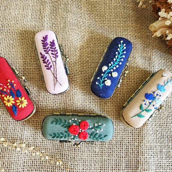Vintage Embroidered Lipstick Case: Olive - Image 2