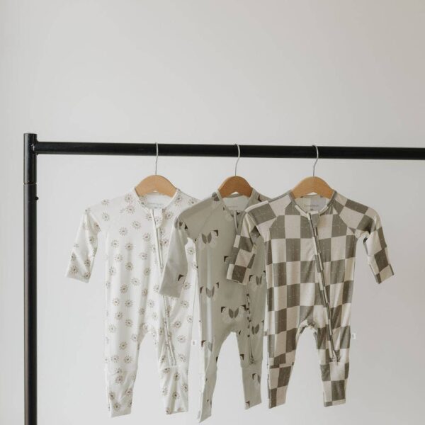 Bamboo Zip Pajamas | Oat & Sage: 12-18 Months - Image 2