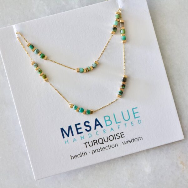 Square Stone Beaded Chain - Apatite, Amazonite, Labradorite,: AMAZONITE - Image 13