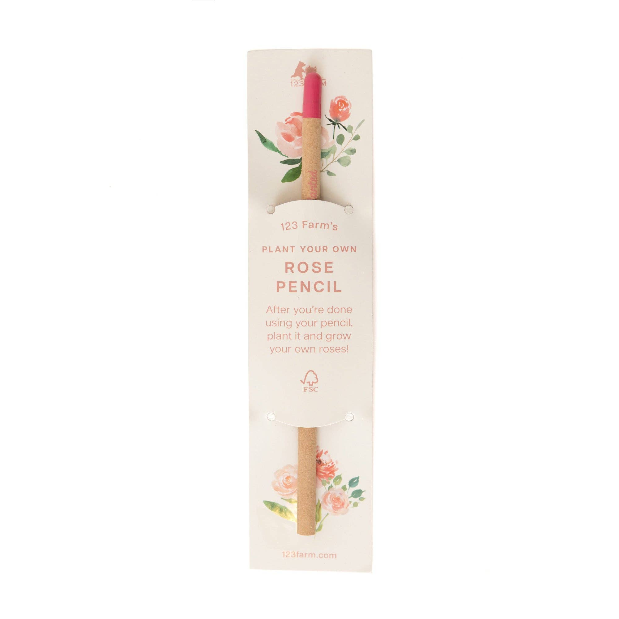 Rose Plantable Pencil – Grow Your Own by 123 Farm