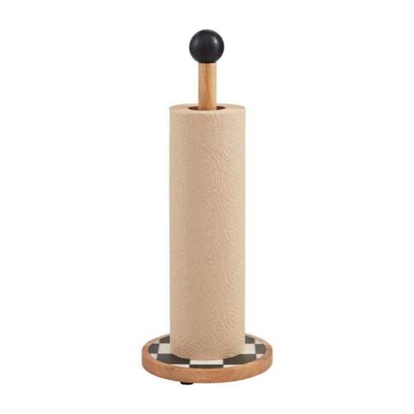 Black & White Check Paper Towel Holder