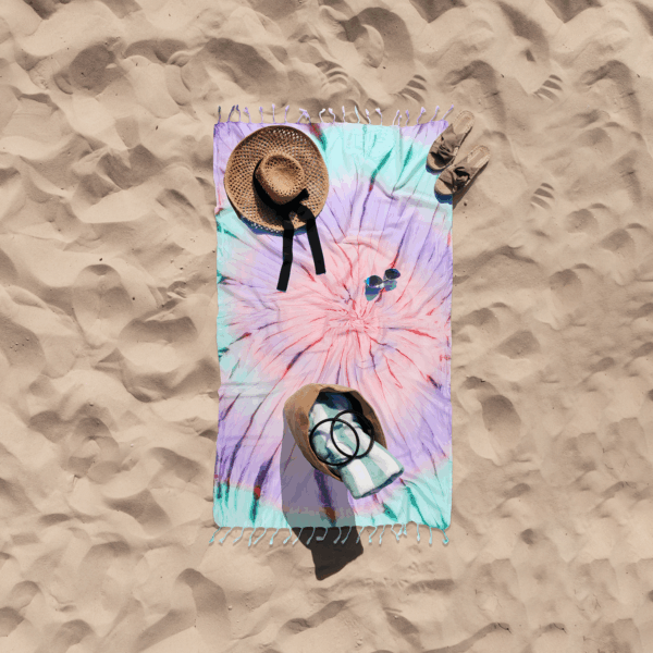Tie Dye Pestemal Turkish Beach Towel Sand Repellent hand-dye