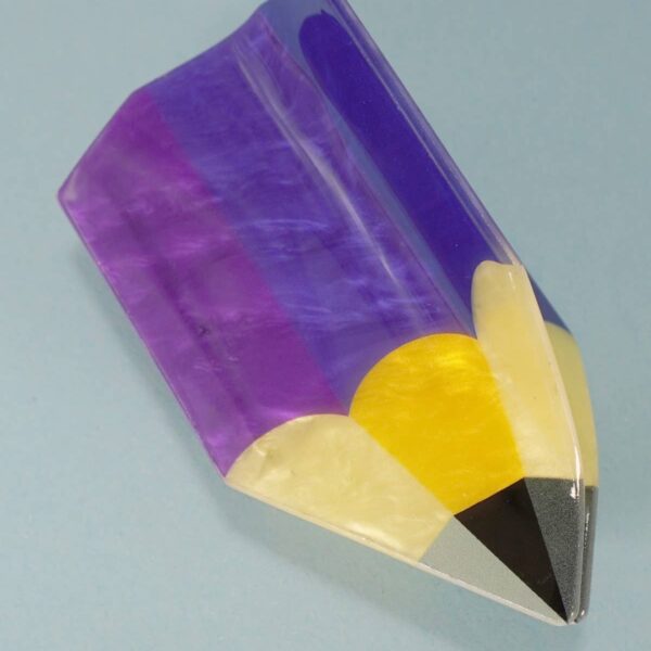 BOOK STACK SCHOOL HAIR CLAW CLIPS PENCIL PURPLE