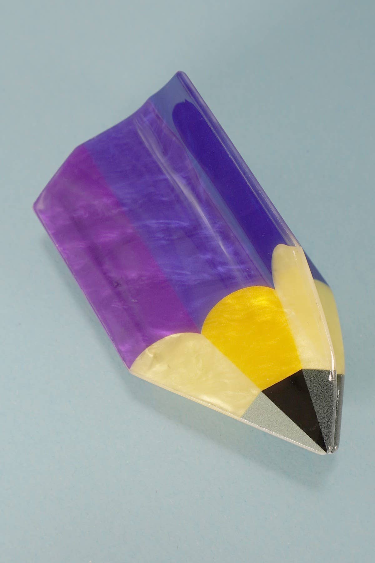 BOOK STACK SCHOOL HAIR CLAW CLIPS PENCIL PURPLE