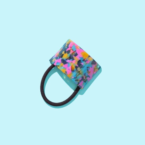 Hair Cuff Ponytail Holder - Bright Tortoise w/ Brown Band - Image 2