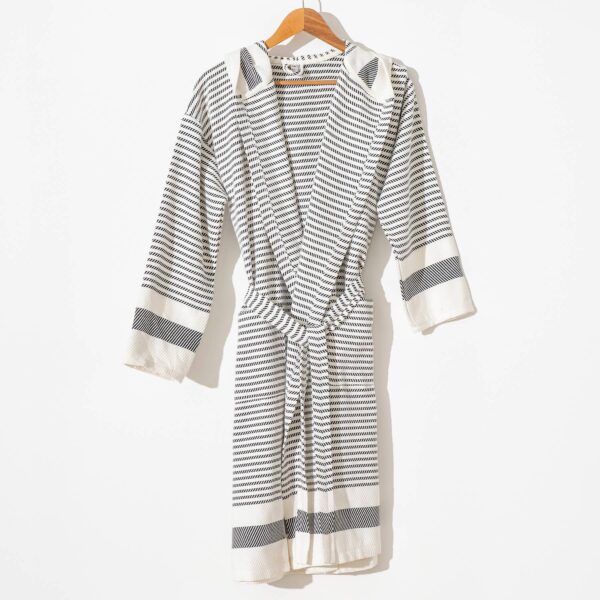Turkish Cotton Lightweight Summer Hood Kimono Robe: Mustard, S-M - Image 2