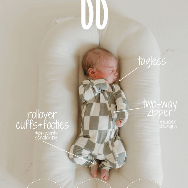 Bamboo Zip Pajamas | Oat & Sage: 12-18 Months - Image 3