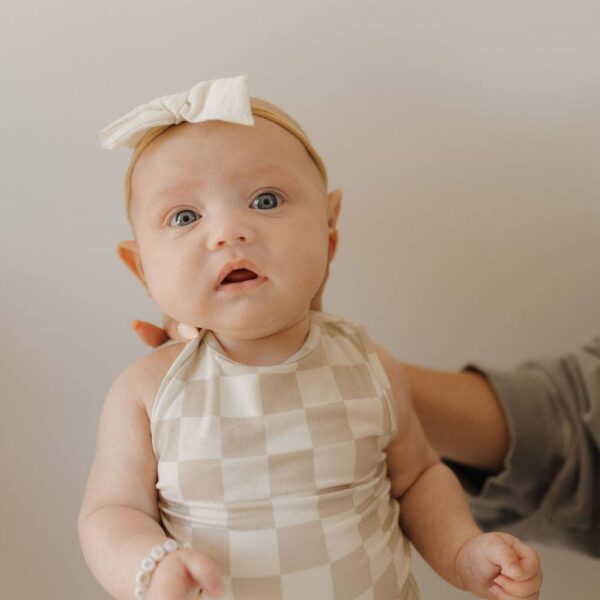 Harem Bamboo Romper | Checkerboard: 3-6 Months - Image 2