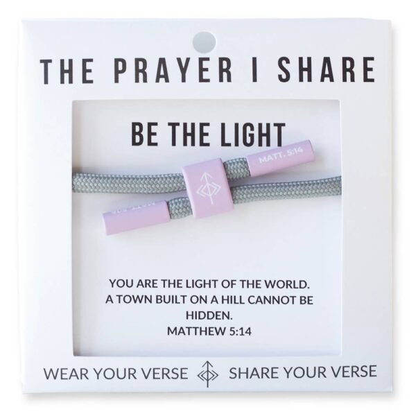 BE THE LIGHT Bracelet, Christian Cord Bracelet - Image 2