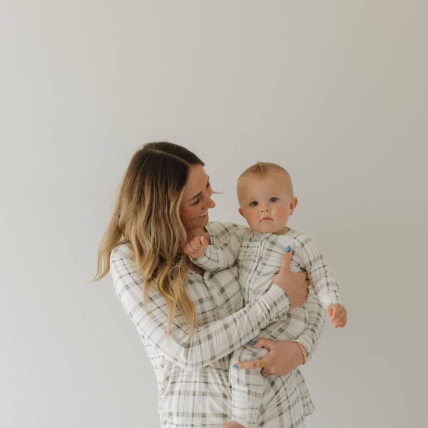 Bamboo Zip Pajamas | Picnic Plaid: 3-6 Months - Image 3