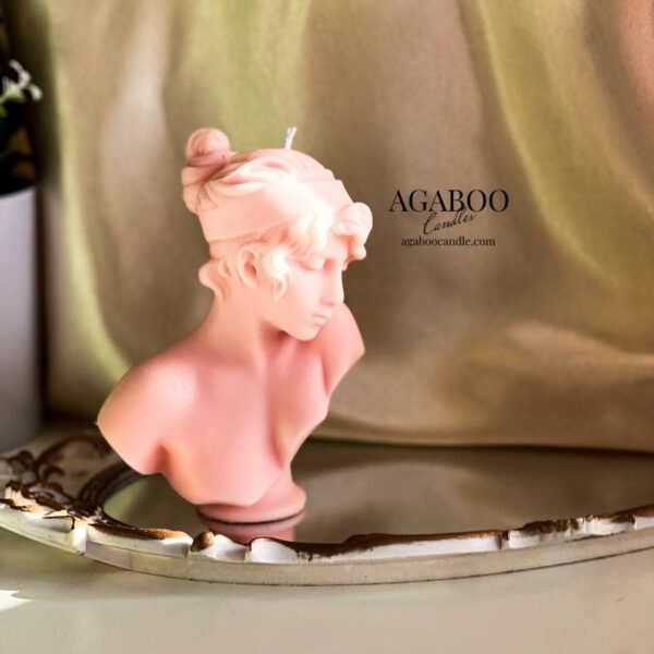Artistic Lady Candle  5.5x4in: Peach, Rose Petals - Image 5