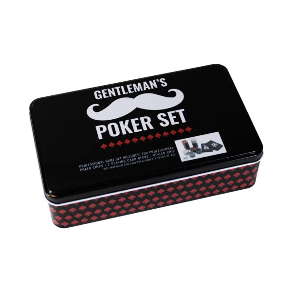 Men's Professional Poker in a Tin Set: Black - Image 4