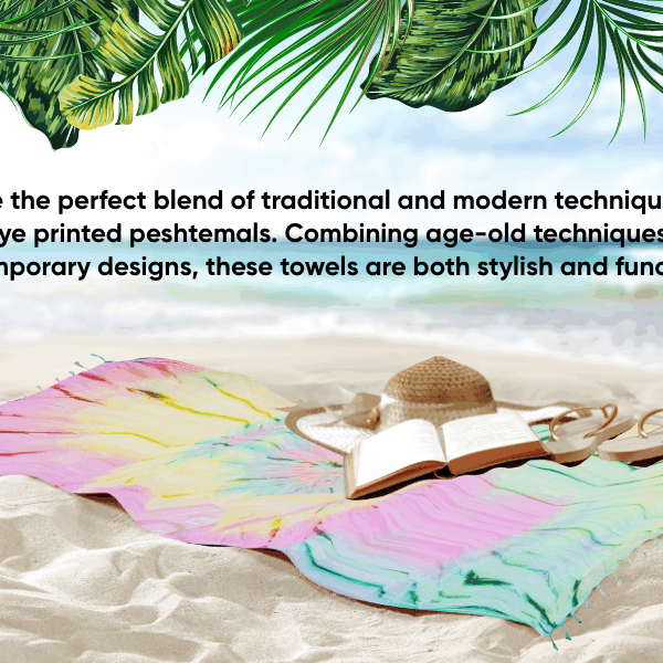Tie Dye Pestemal Turkish Beach Towel Sand Repellent Soft - Image 2