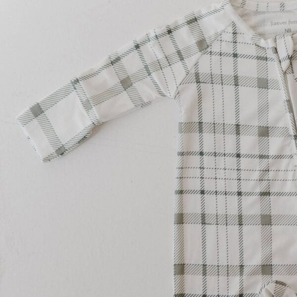 Bamboo Zip Pajamas | Picnic Plaid: 3-6 Months - Image 4