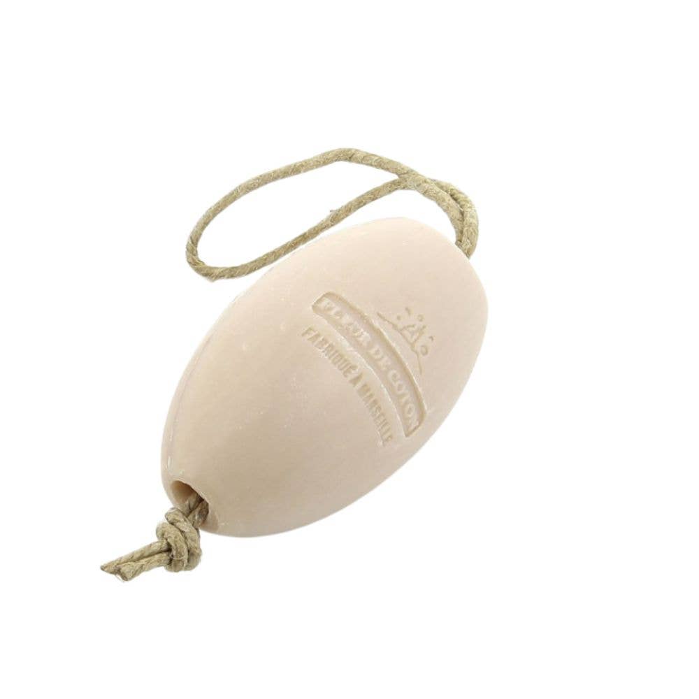 Cotton flower rotating soap on rope 240g