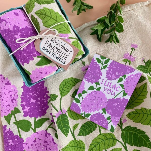 I LILAC PURPLE (Mint, Lilac) - Tea Towel Set of 2 - Image 4