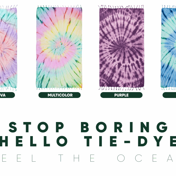Tie Dye Pestemal Turkish Beach Towel Sand resistant hand-dye - Image 4