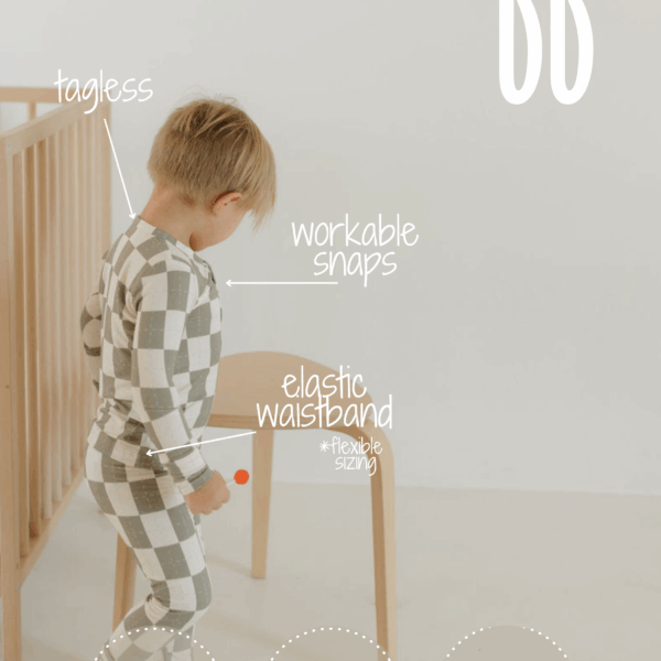 Bamboo Two Piece Pajamas | Oat & Sage: 2/3 Years - Image 3