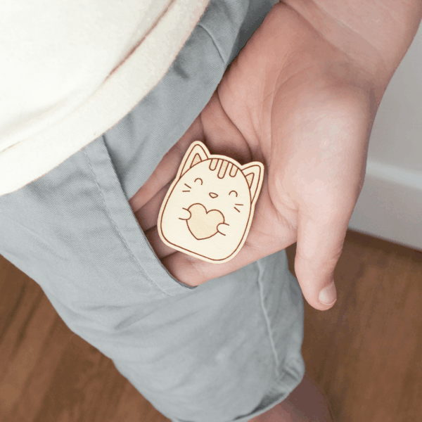Wooden Pocket Hug, Axolotl. Thinking of You Gift - Image 3